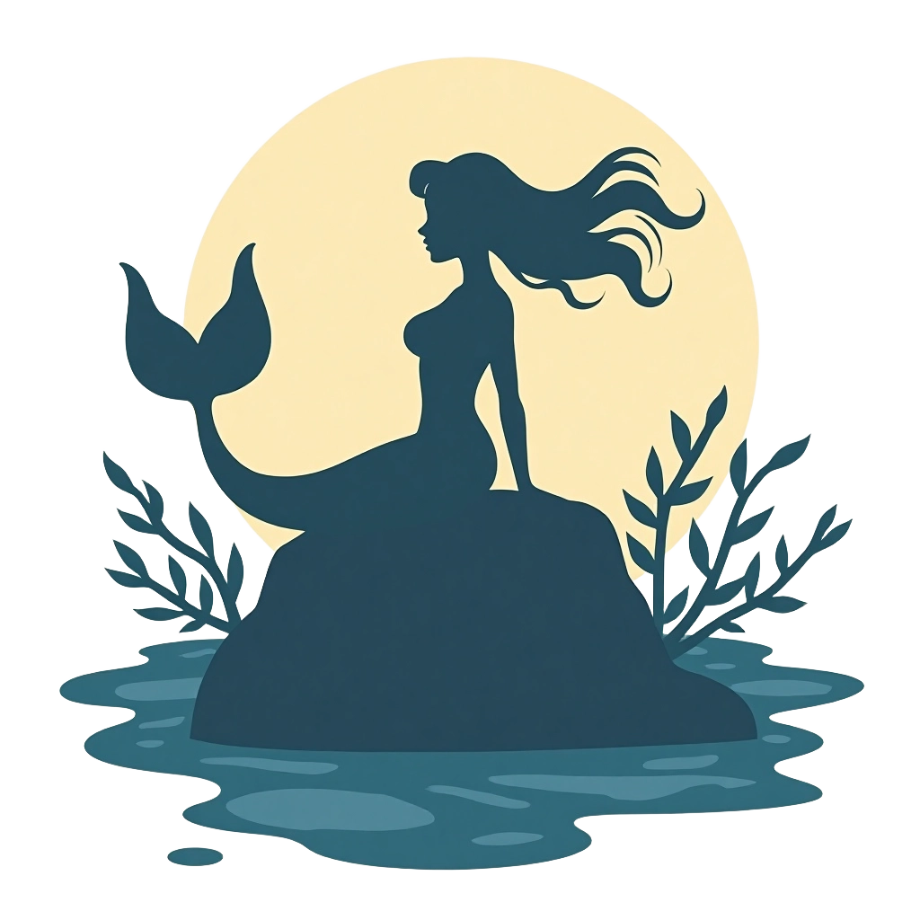 Moonlit Mermaid Silhouette